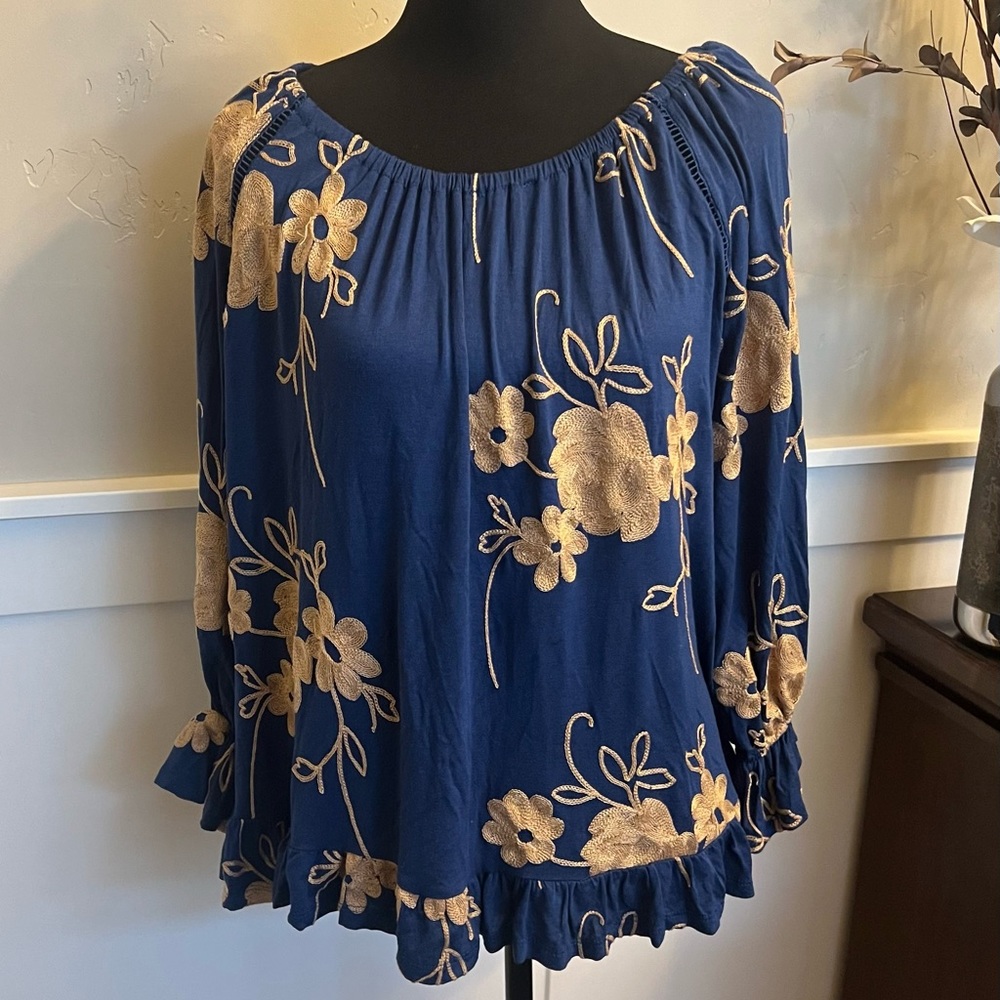 LIV Los Angeles Embroidered Top